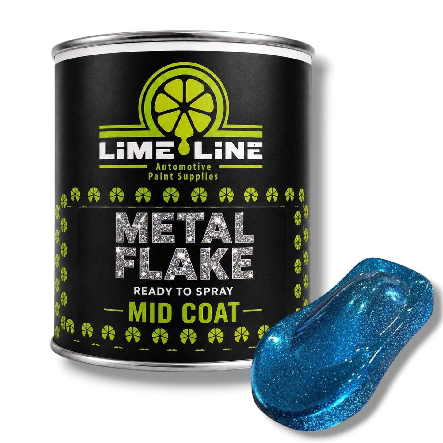 LiME LiNE Ready-to-Spray Automotive Metal Flake Midcoat - No Reducer Needed - Available in 17 Colors & 3 Sizes