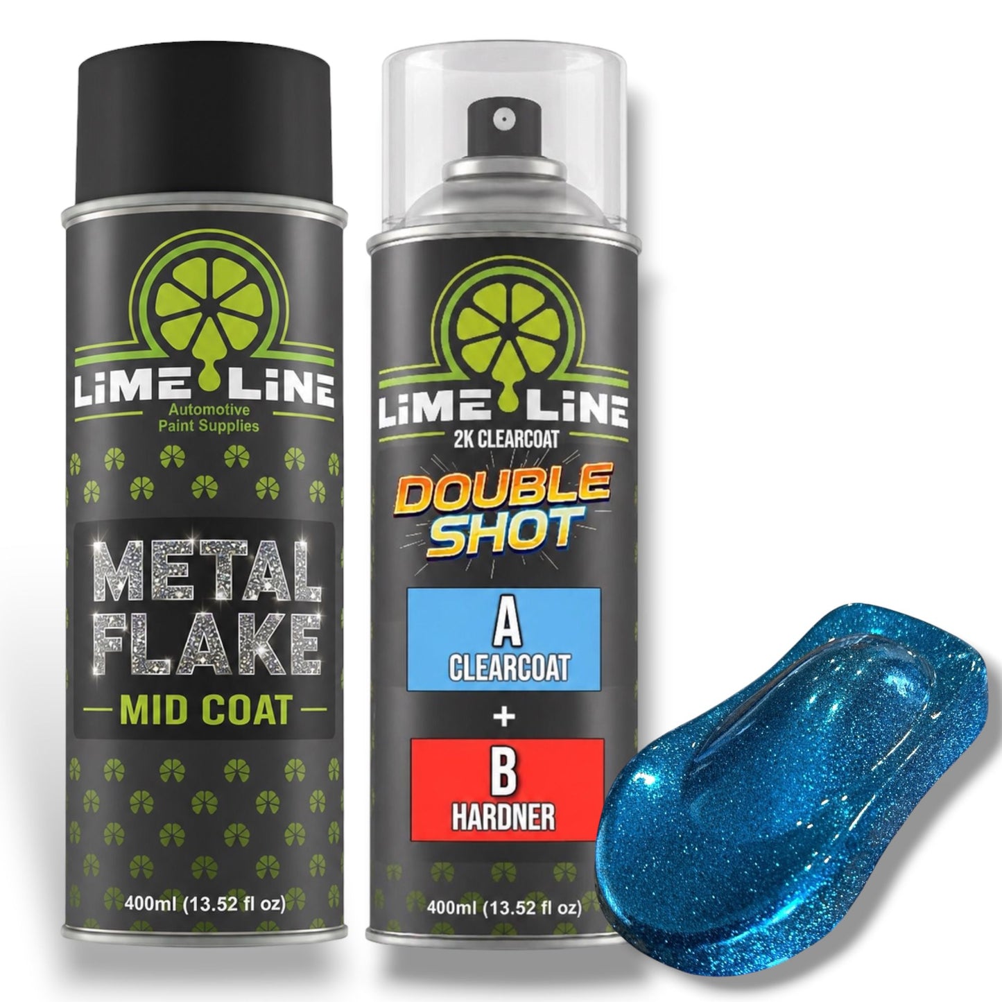 LiME LiNE Metal Flake Midcoat - Automotive Grade Sparkle Spray Paint - No Equipment Needed - Finish with 2K Clearcoat