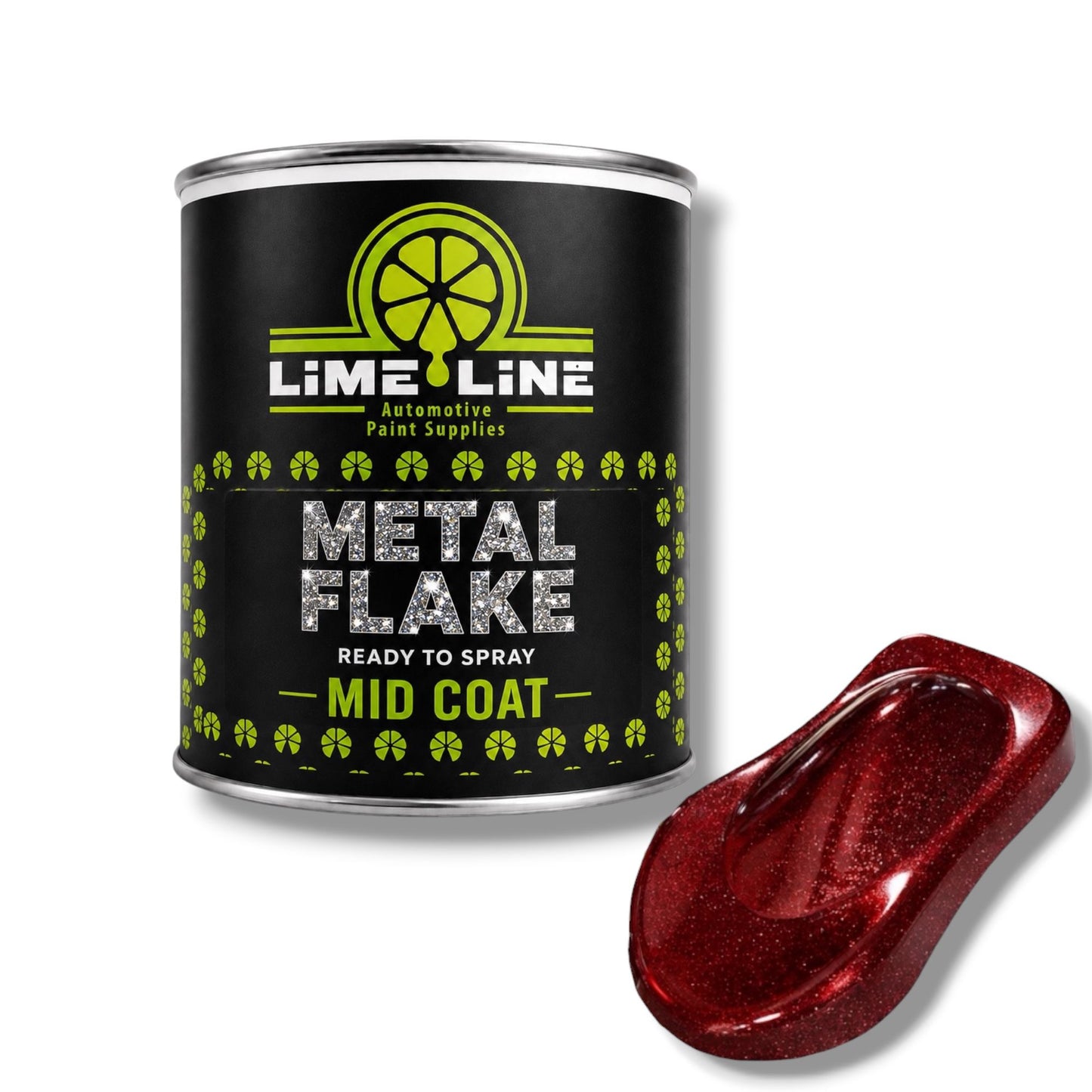 LiME LiNE Ready-to-Spray Automotive Metal Flake Midcoat - No Reducer Needed - Available in 17 Colors & 3 Sizes