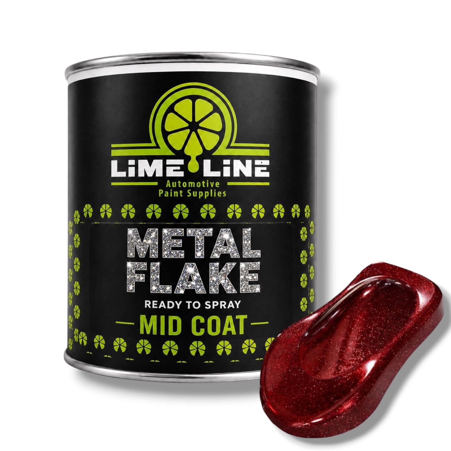 LiME LiNE Ready-to-Spray Automotive Metal Flake Midcoat - No Reducer Needed - Available in 17 Colors & 3 Sizes