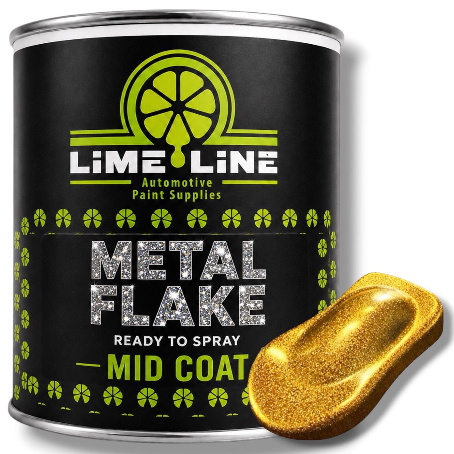 LiME LiNE Ready-to-Spray Automotive Metal Flake Midcoat - No Reducer Needed - Available in 17 Colors & 3 Sizes