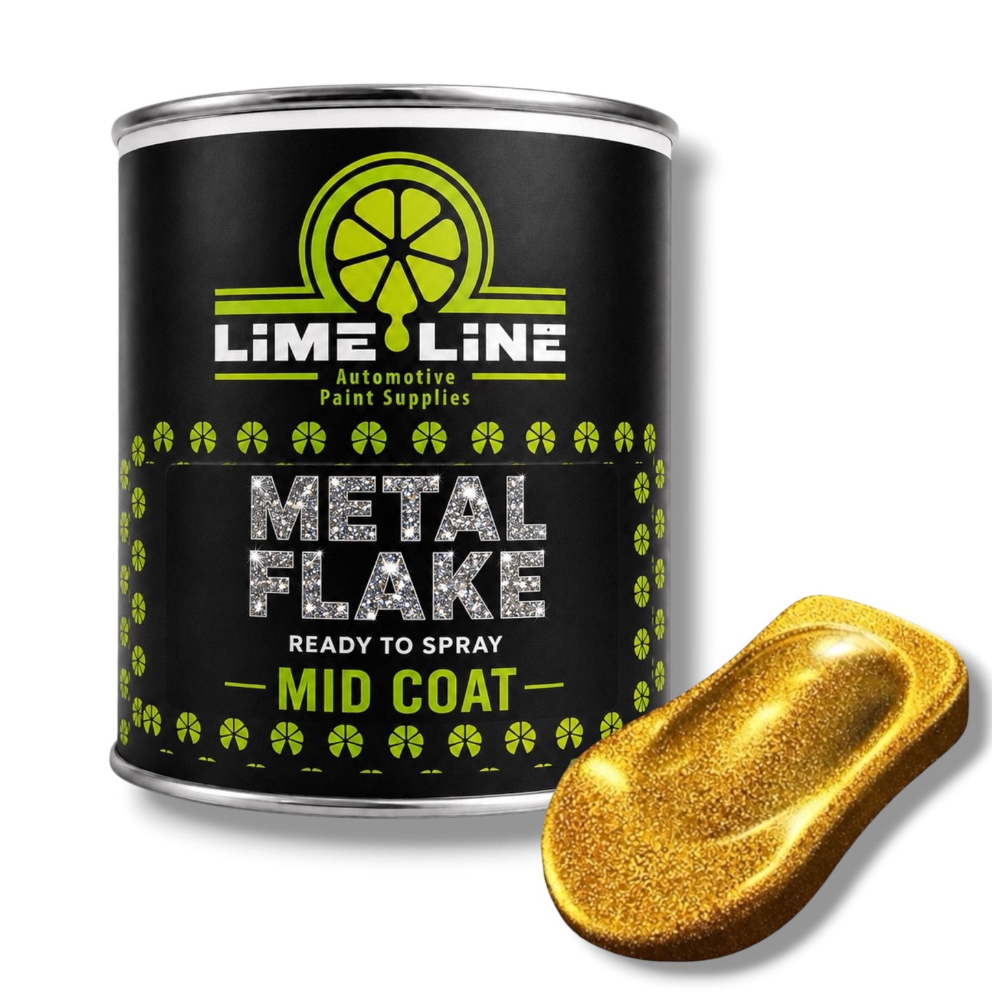 LiME LiNE Ready-to-Spray Automotive Metal Flake Midcoat - No Reducer Needed - Available in 17 Colors & 3 Sizes