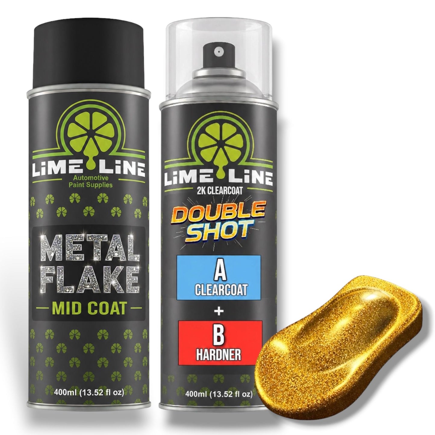 LiME LiNE Metal Flake Midcoat - Automotive Grade Sparkle Spray Paint - No Equipment Needed - Finish with 2K Clearcoat