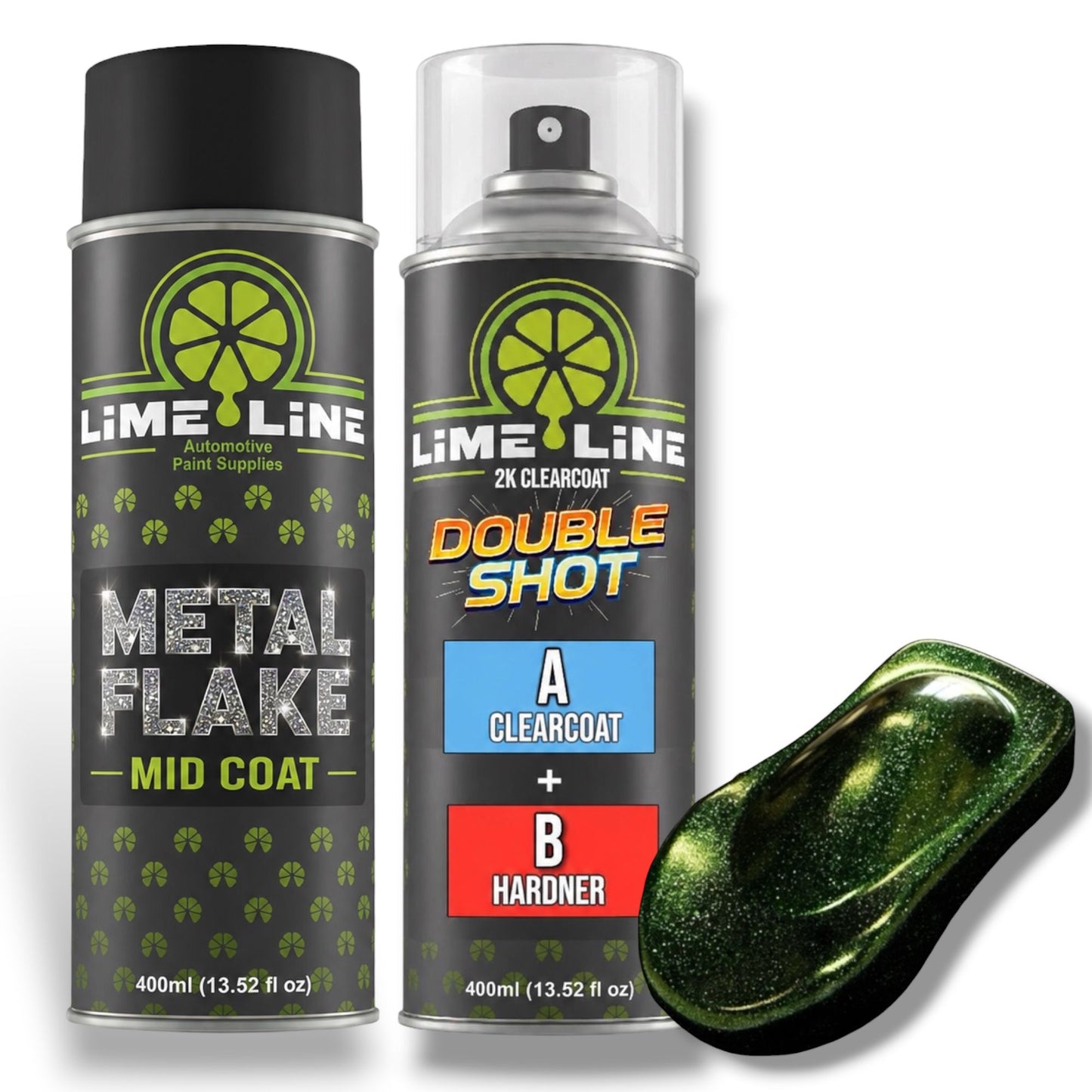 LiME LiNE Metal Flake Midcoat - Automotive Grade Sparkle Spray Paint - No Equipment Needed - Finish with 2K Clearcoat