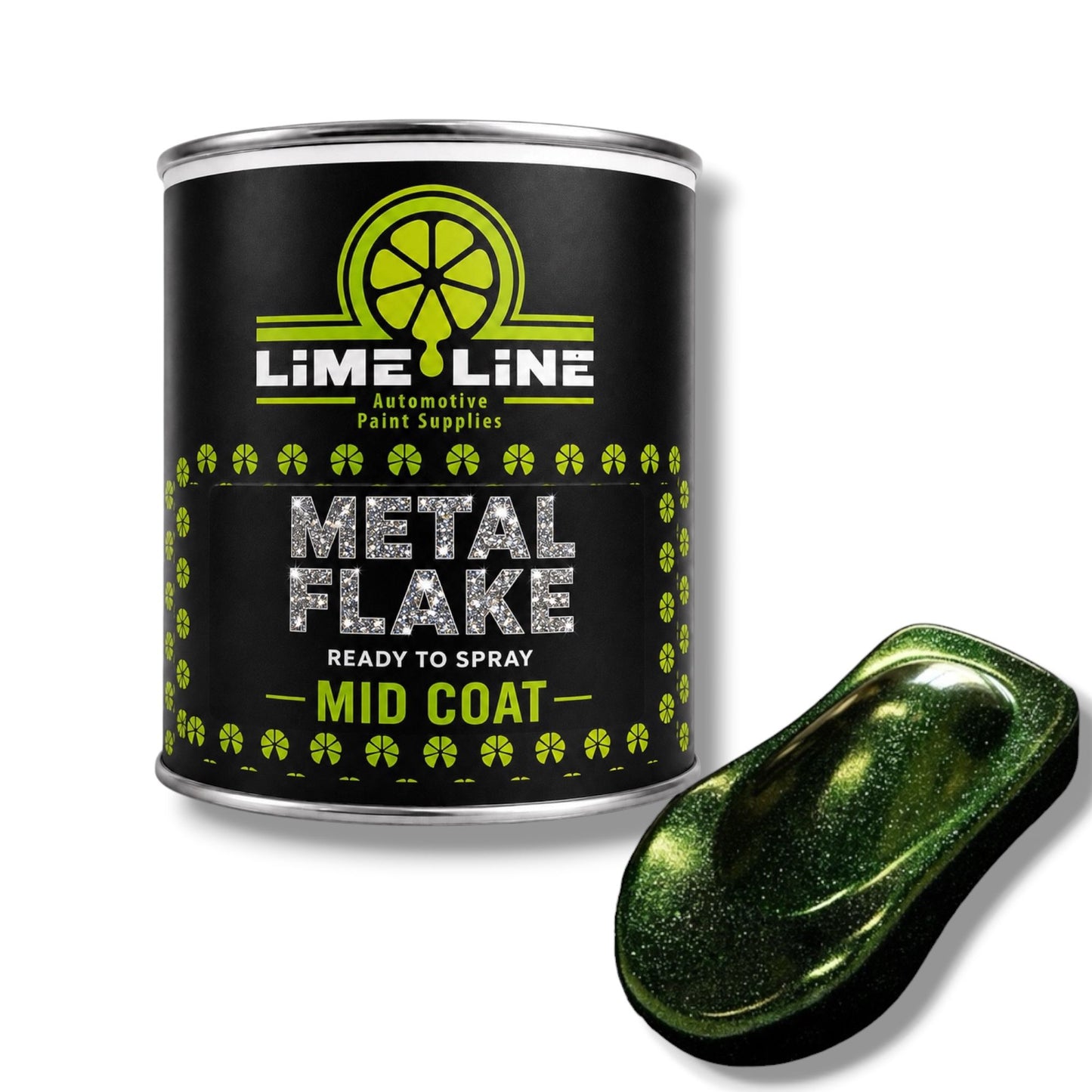 LiME LiNE Ready-to-Spray Automotive Metal Flake Midcoat - No Reducer Needed - Available in 17 Colors & 3 Sizes