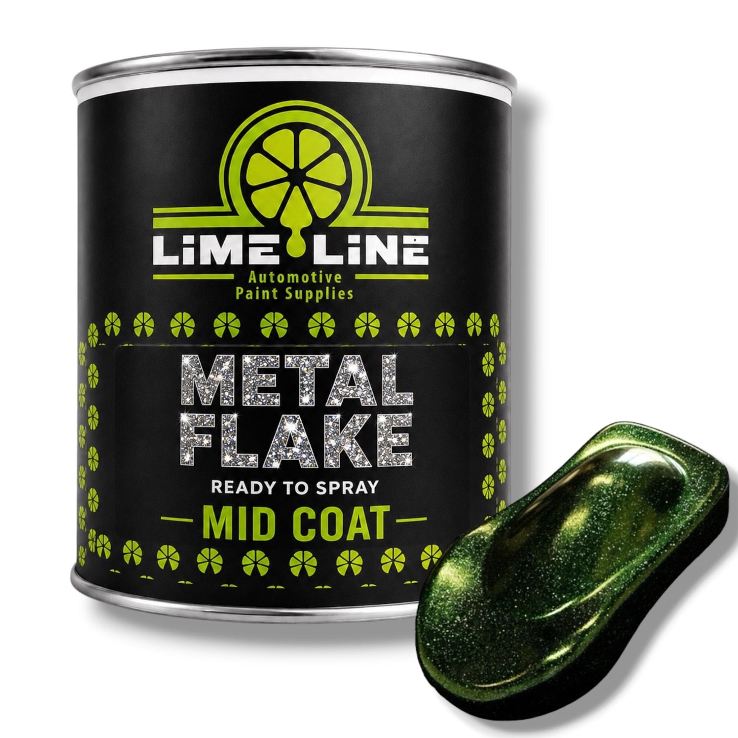 LiME LiNE Ready-to-Spray Automotive Metal Flake Midcoat - No Reducer Needed - Available in 17 Colors & 3 Sizes
