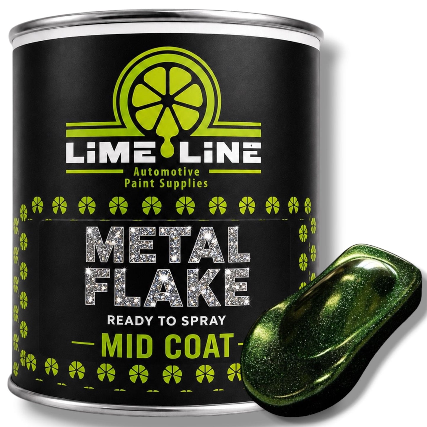LiME LiNE Ready-to-Spray Automotive Metal Flake Midcoat - No Reducer Needed - Available in 17 Colors & 3 Sizes