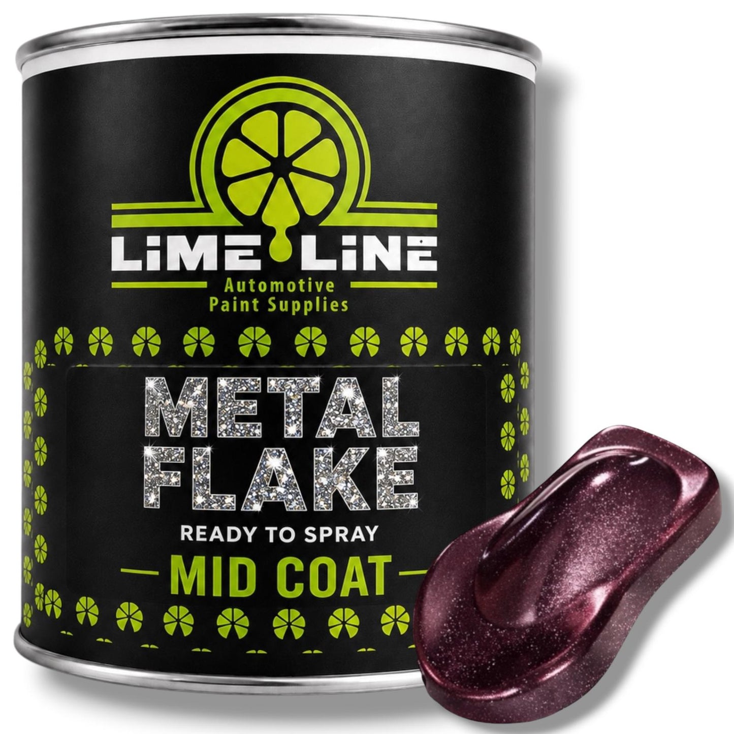 LiME LiNE Ready-to-Spray Automotive Metal Flake Midcoat - No Reducer Needed - Available in 17 Colors & 3 Sizes