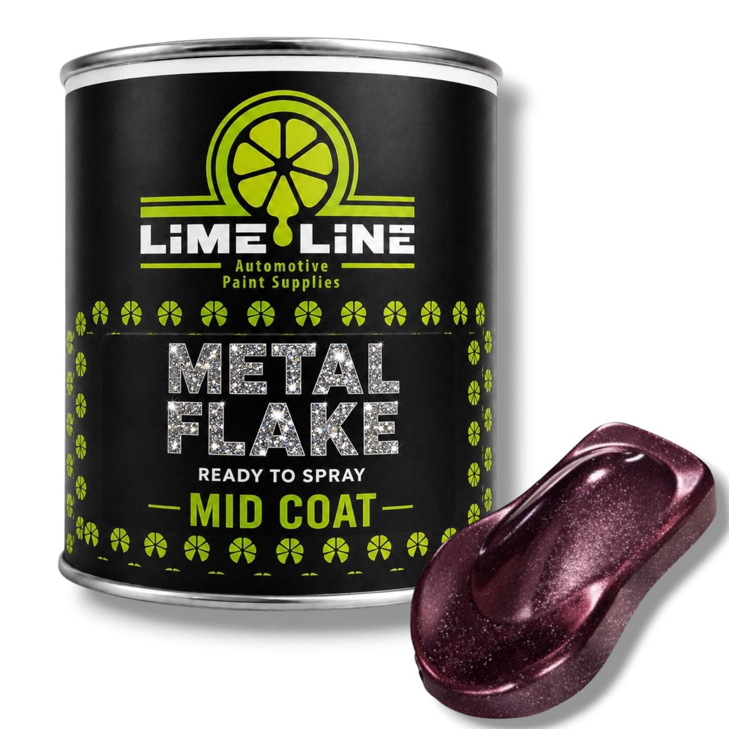LiME LiNE Ready-to-Spray Automotive Metal Flake Midcoat - No Reducer Needed - Available in 17 Colors & 3 Sizes