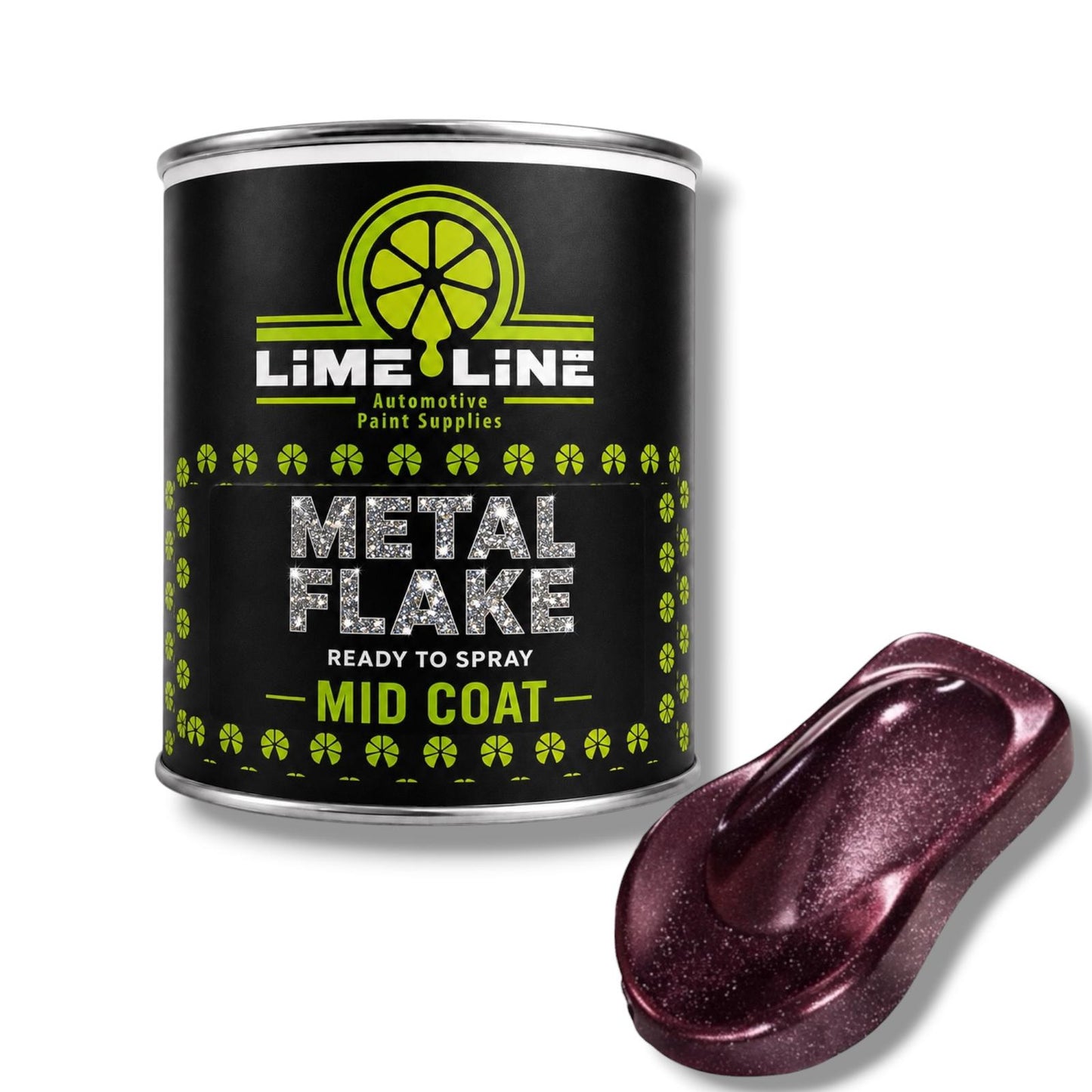 LiME LiNE Ready-to-Spray Automotive Metal Flake Midcoat - No Reducer Needed - Available in 17 Colors & 3 Sizes