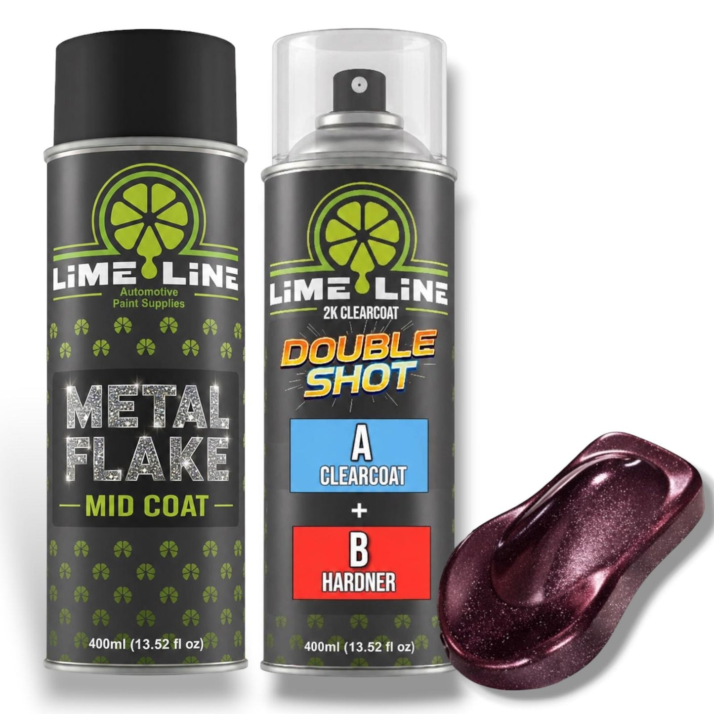 LiME LiNE Metal Flake Midcoat - Automotive Grade Sparkle Spray Paint - No Equipment Needed - Finish with 2K Clearcoat