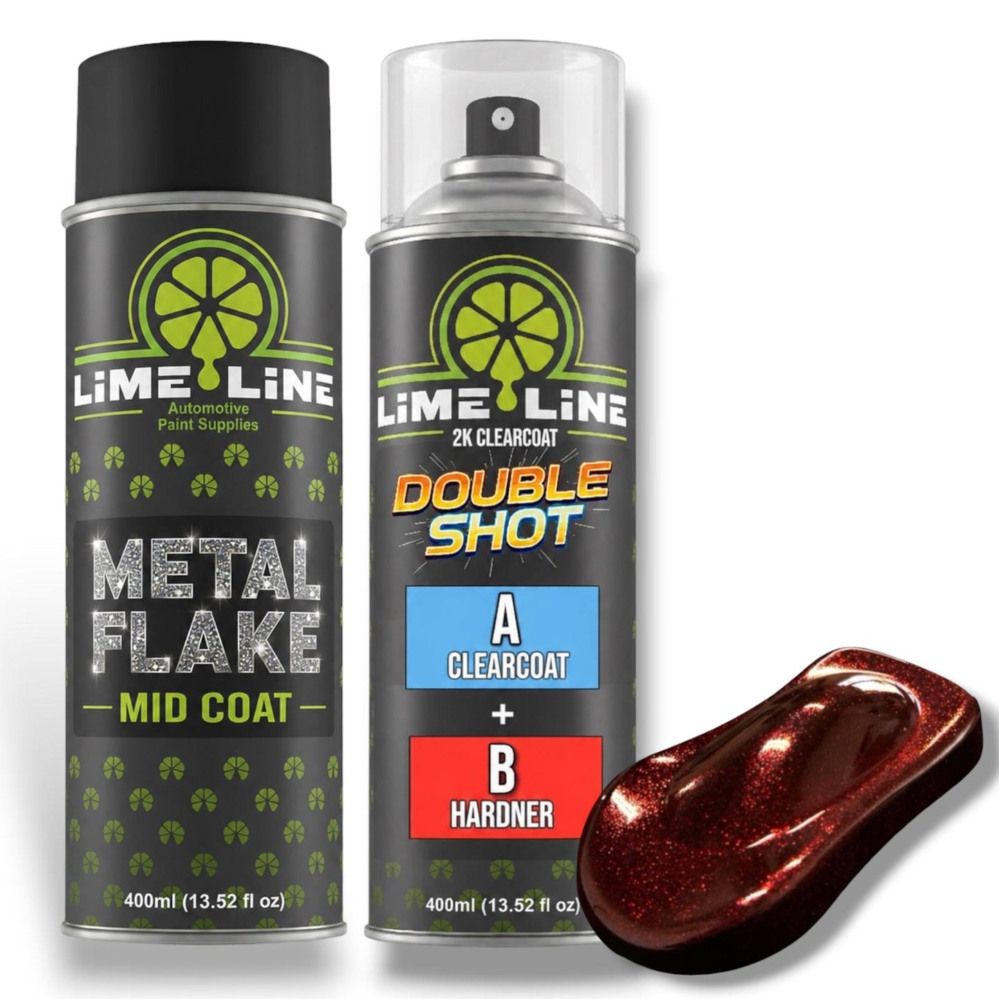 LiME LiNE Metal Flake Midcoat - Automotive Grade Sparkle Spray Paint - No Equipment Needed - Finish with 2K Clearcoat