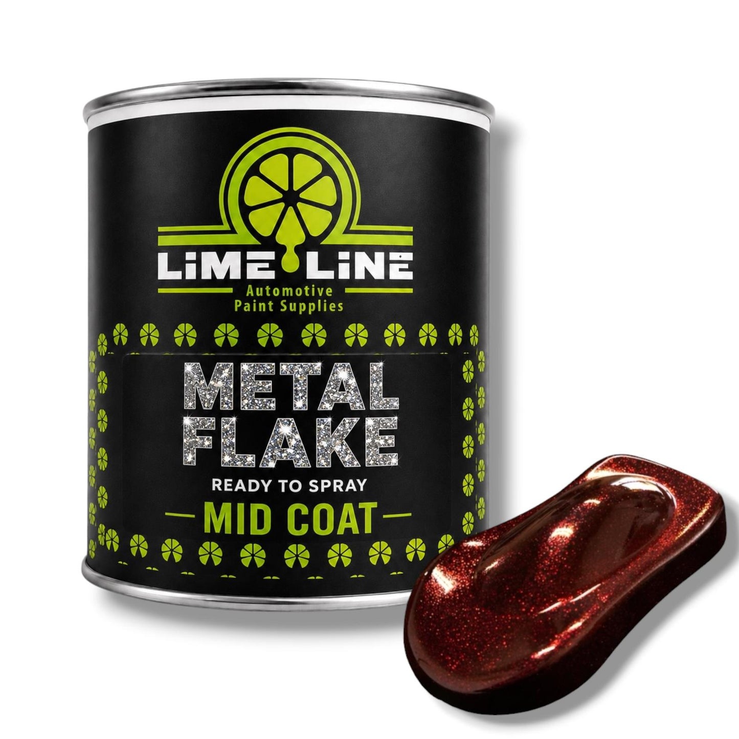 LiME LiNE Ready-to-Spray Automotive Metal Flake Midcoat - No Reducer Needed - Available in 17 Colors & 3 Sizes