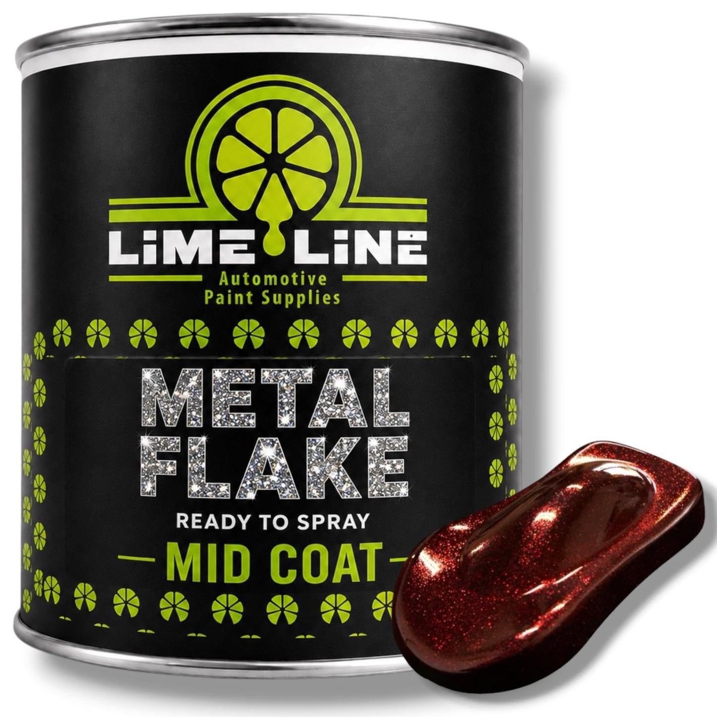 LiME LiNE Ready-to-Spray Automotive Metal Flake Midcoat - No Reducer Needed - Available in 17 Colors & 3 Sizes