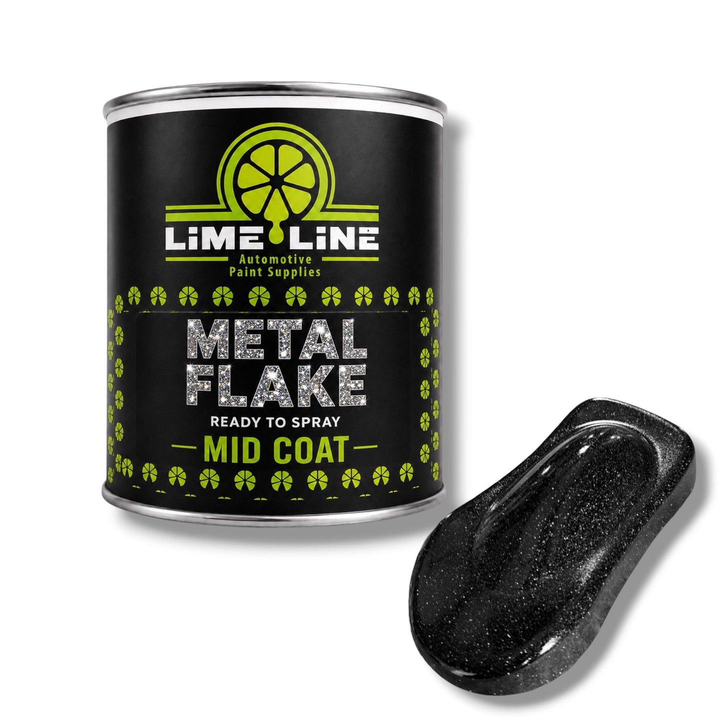 LiME LiNE Ready-to-Spray Automotive Metal Flake Midcoat - No Reducer Needed - Available in 17 Colors & 3 Sizes