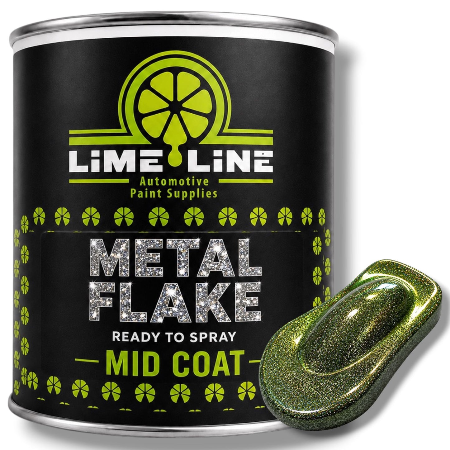 LiME LiNE Ready-to-Spray Automotive Metal Flake Midcoat - No Reducer Needed - Available in 17 Colors & 3 Sizes
