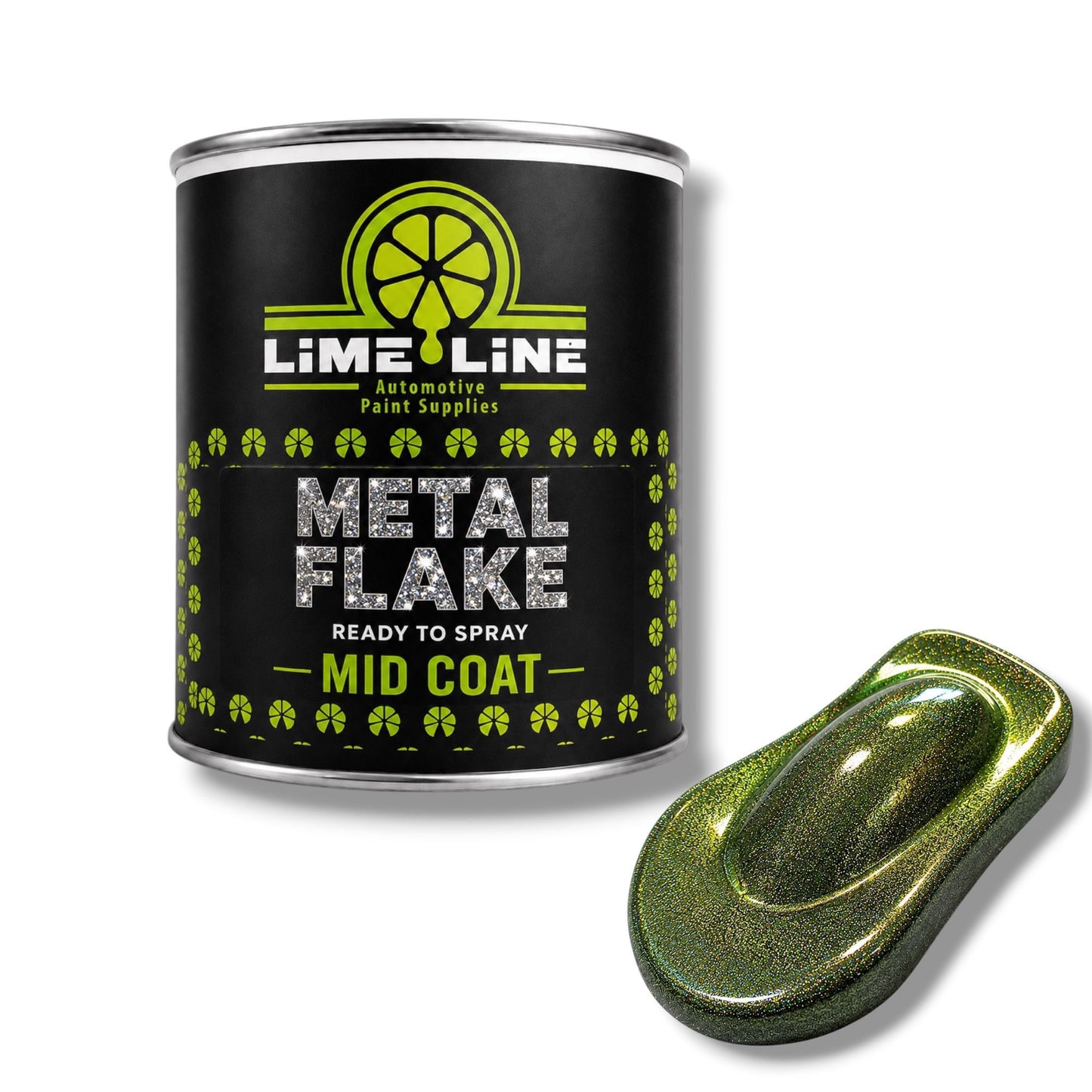 LiME LiNE Ready-to-Spray Automotive Metal Flake Midcoat - No Reducer Needed - Available in 17 Colors & 3 Sizes