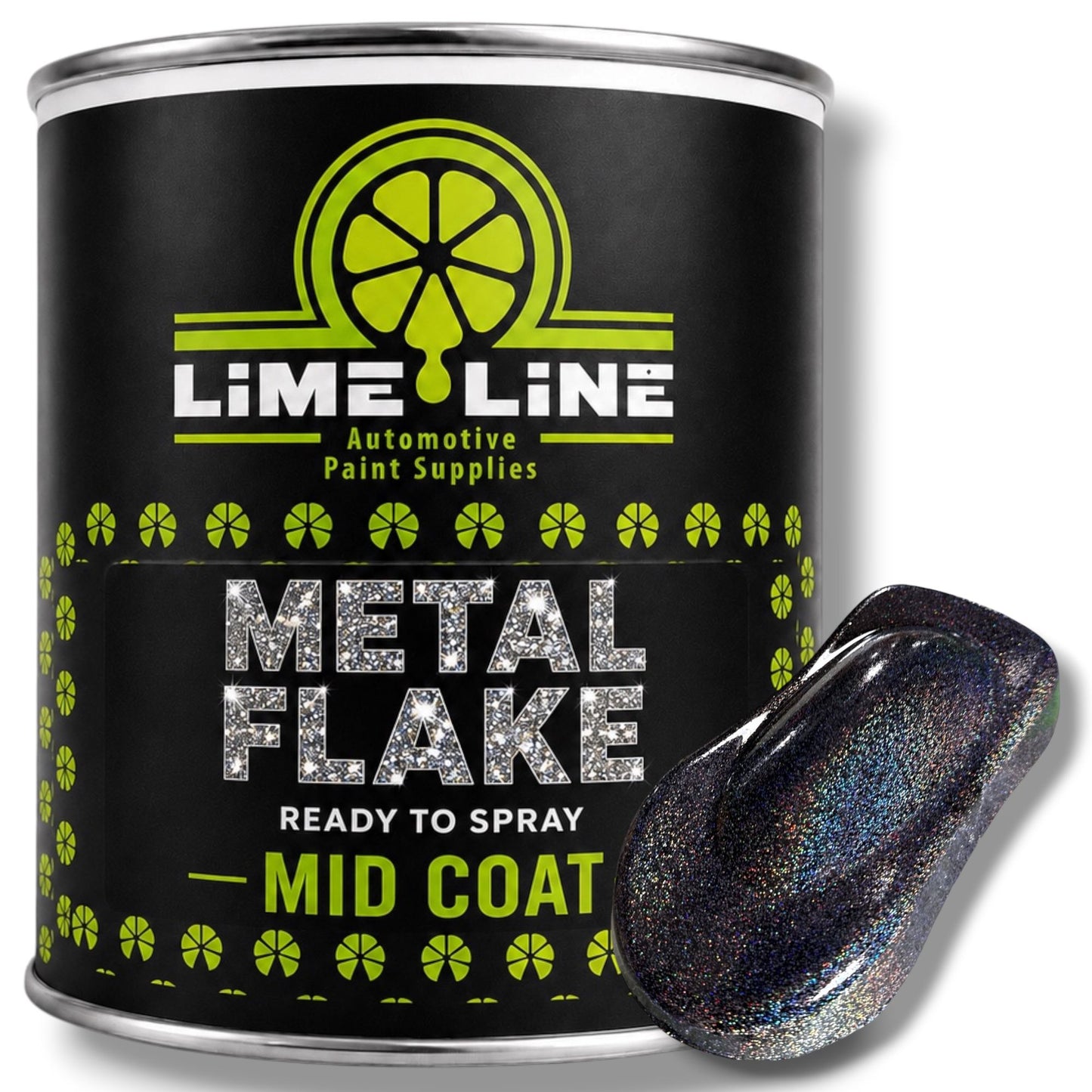LiME LiNE Ready-to-Spray Automotive Metal Flake Midcoat - No Reducer Needed - Available in 17 Colors & 3 Sizes