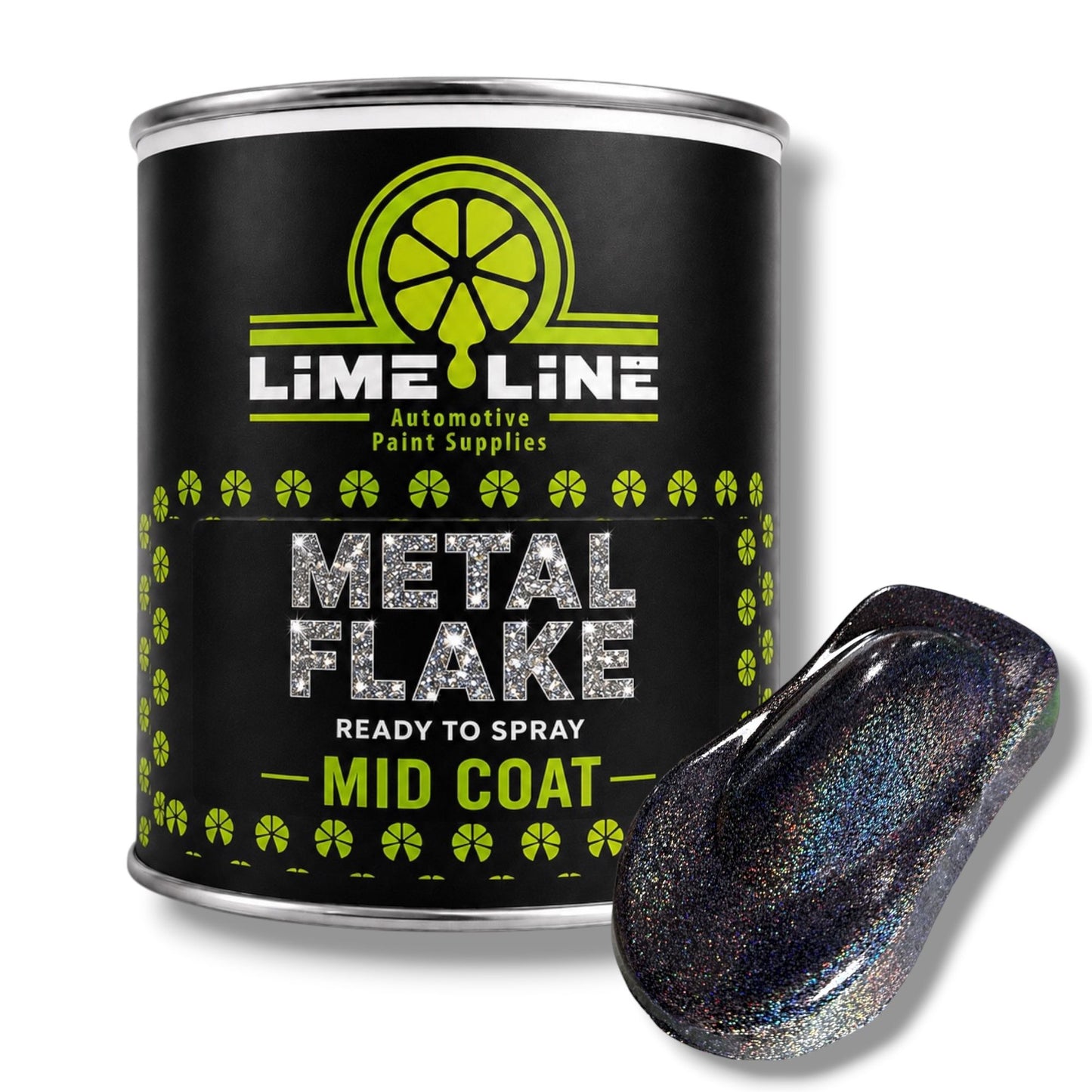LiME LiNE Ready-to-Spray Automotive Metal Flake Midcoat - No Reducer Needed - Available in 17 Colors & 3 Sizes