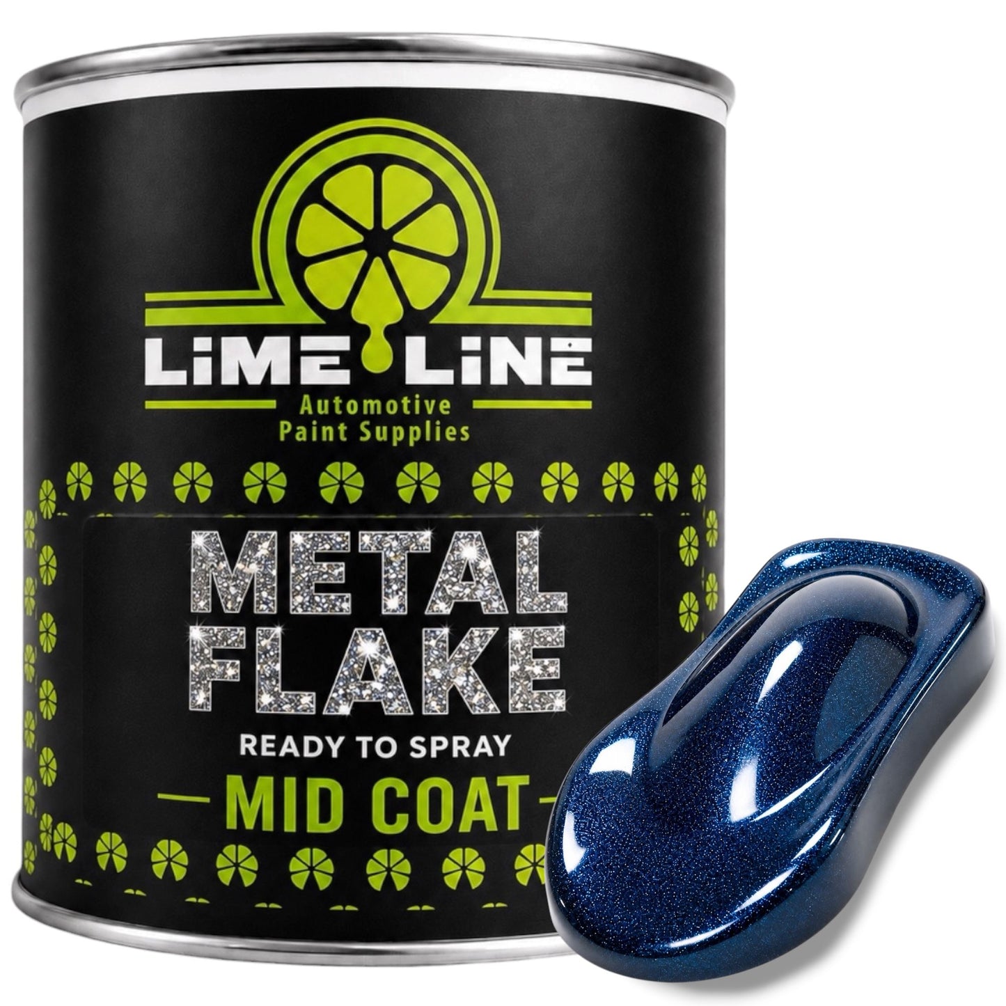 LiME LiNE Ready-to-Spray Automotive Metal Flake Midcoat - No Reducer Needed - Available in 17 Colors & 3 Sizes