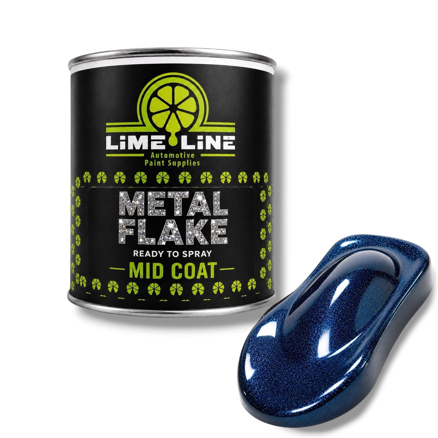 LiME LiNE Ready-to-Spray Automotive Metal Flake Midcoat - No Reducer Needed - Available in 17 Colors & 3 Sizes