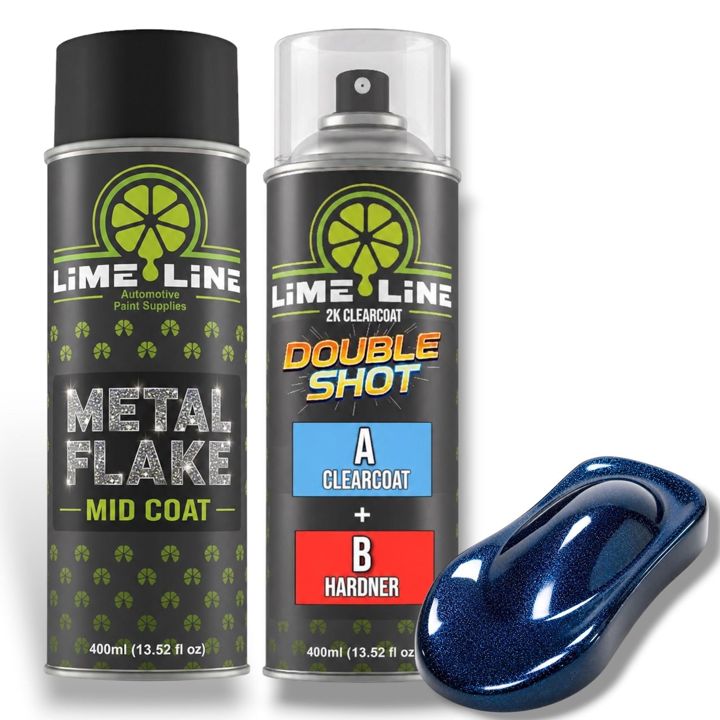 LiME LiNE Metal Flake Midcoat - Automotive Grade Sparkle Spray Paint - No Equipment Needed - Finish with 2K Clearcoat