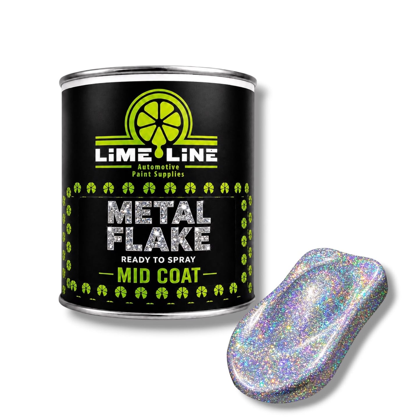 LiME LiNE Ready-to-Spray Automotive Metal Flake Midcoat - No Reducer Needed - Available in 17 Colors & 3 Sizes