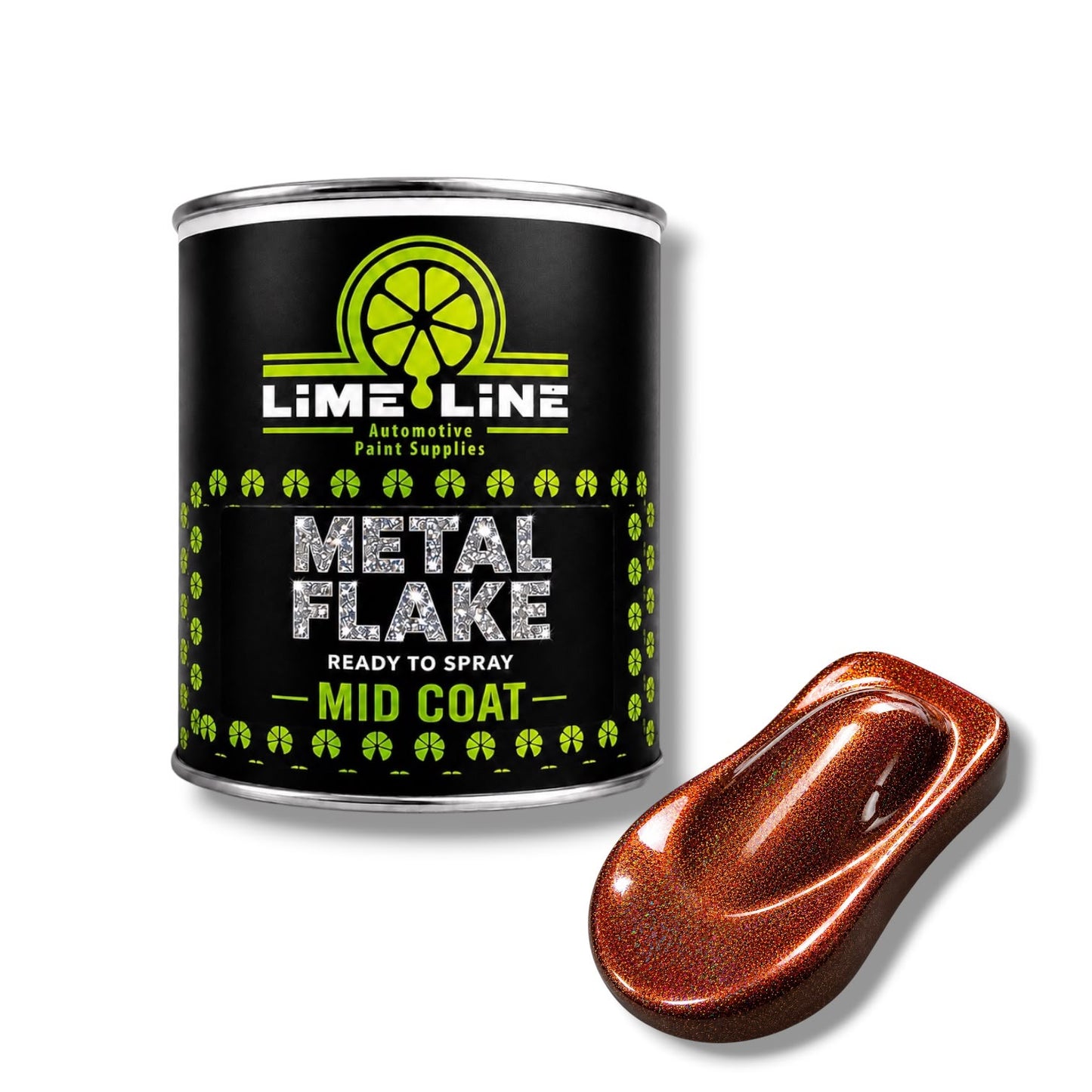 LiME LiNE Ready-to-Spray Automotive Metal Flake Midcoat - No Reducer Needed - Available in 17 Colors & 3 Sizes