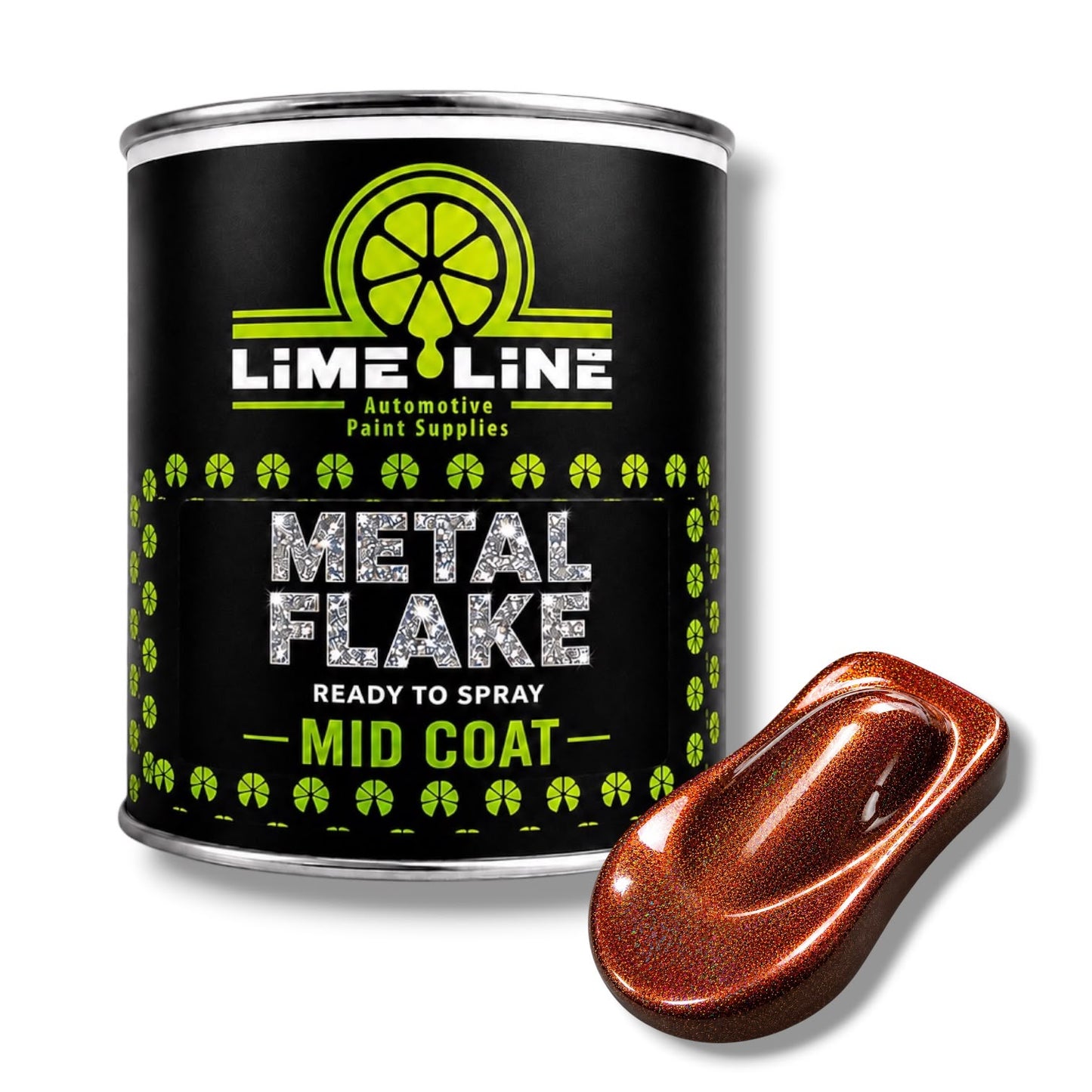 LiME LiNE Ready-to-Spray Automotive Metal Flake Midcoat - No Reducer Needed - Available in 17 Colors & 3 Sizes