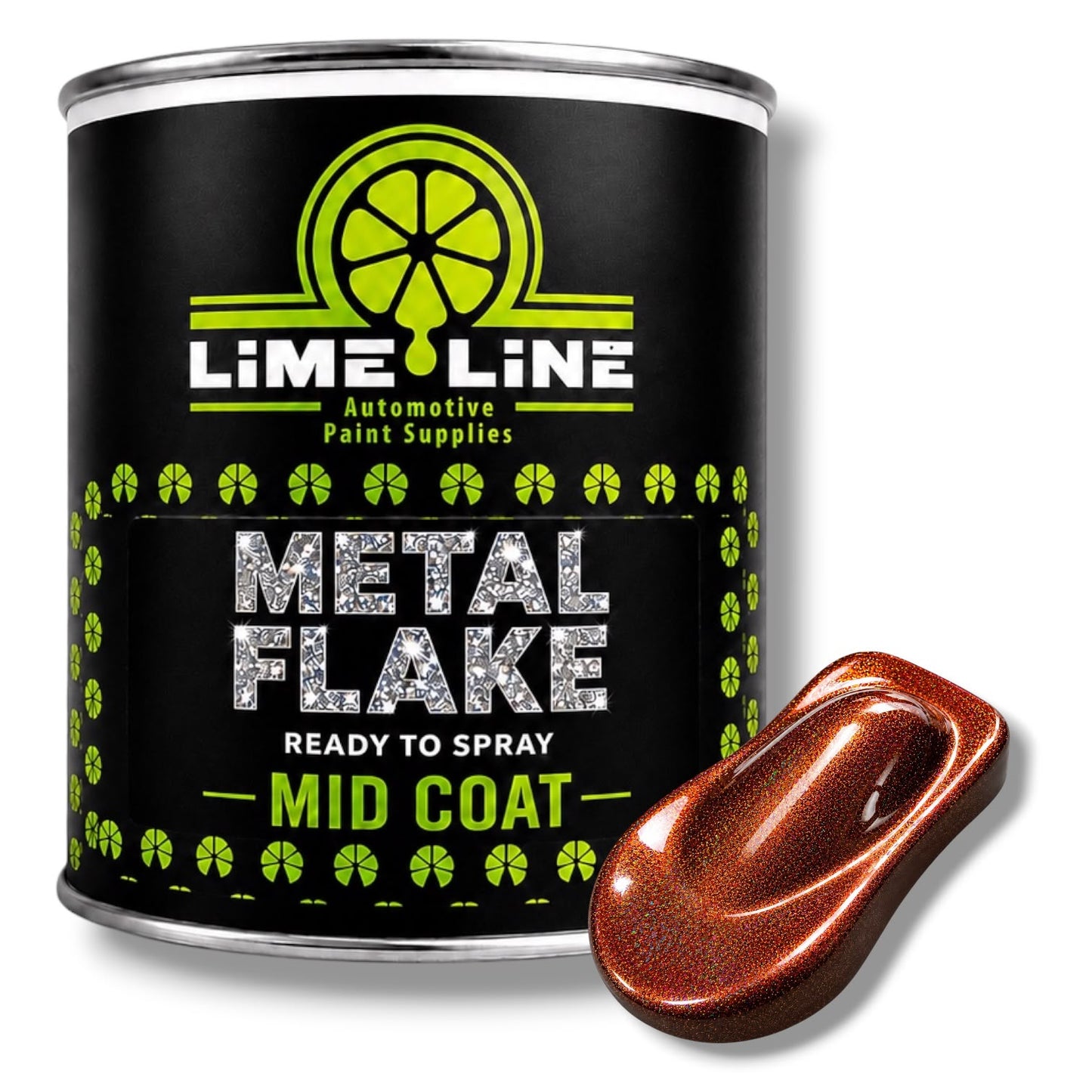 LiME LiNE Ready-to-Spray Automotive Metal Flake Midcoat - No Reducer Needed - Available in 17 Colors & 3 Sizes