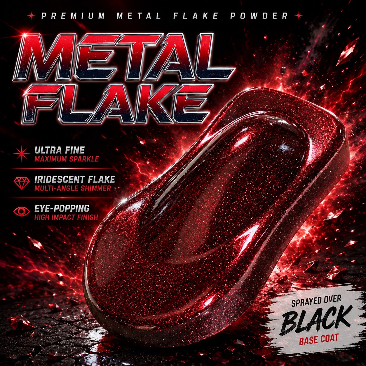 LiME LiNE Sprayable Metal Flake Paint Additive: Solvent Resistant Glitter for Automotive Custom Painting