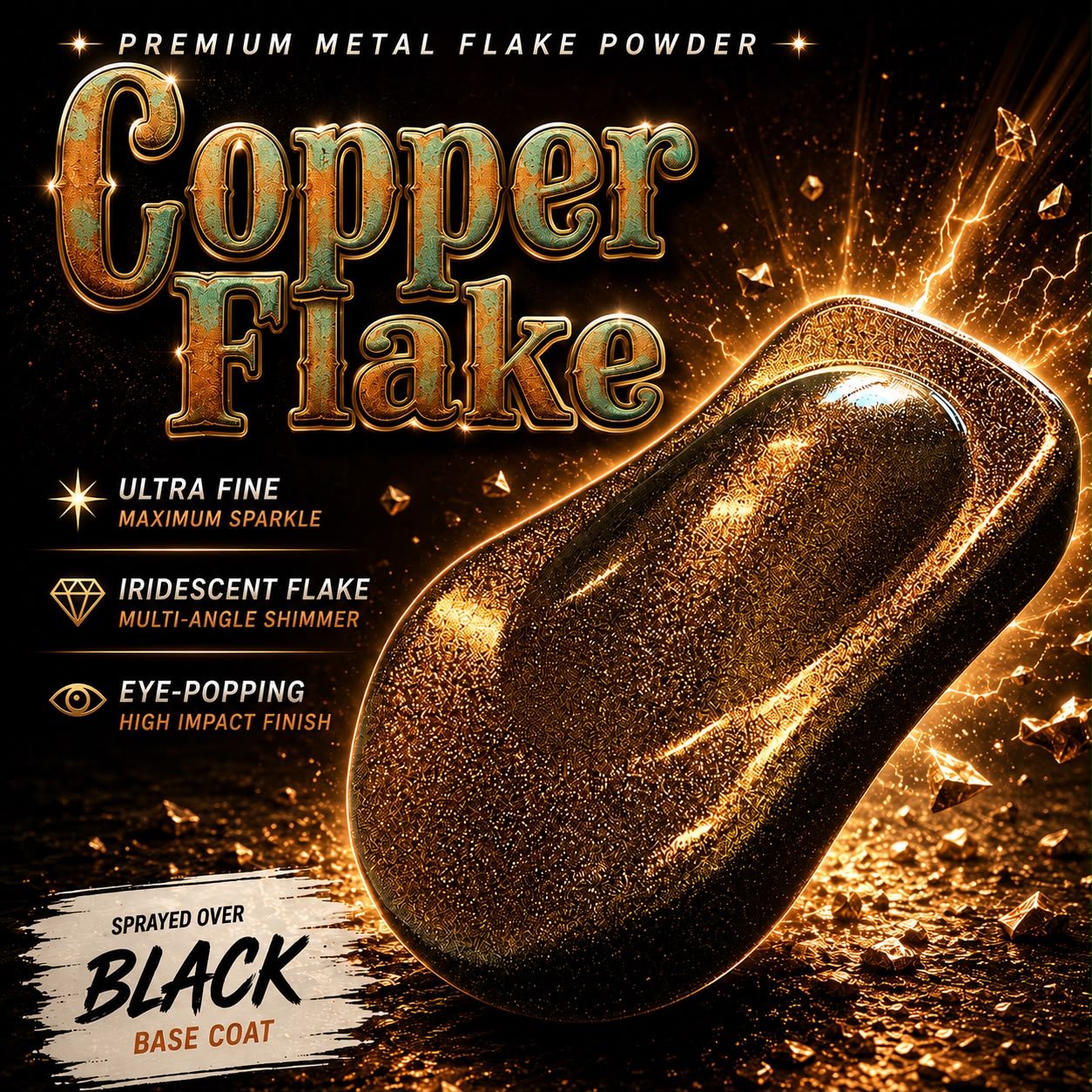 LiME LiNE Sprayable Metal Flake Paint Additive: Solvent Resistant Glitter for Automotive Custom Painting
