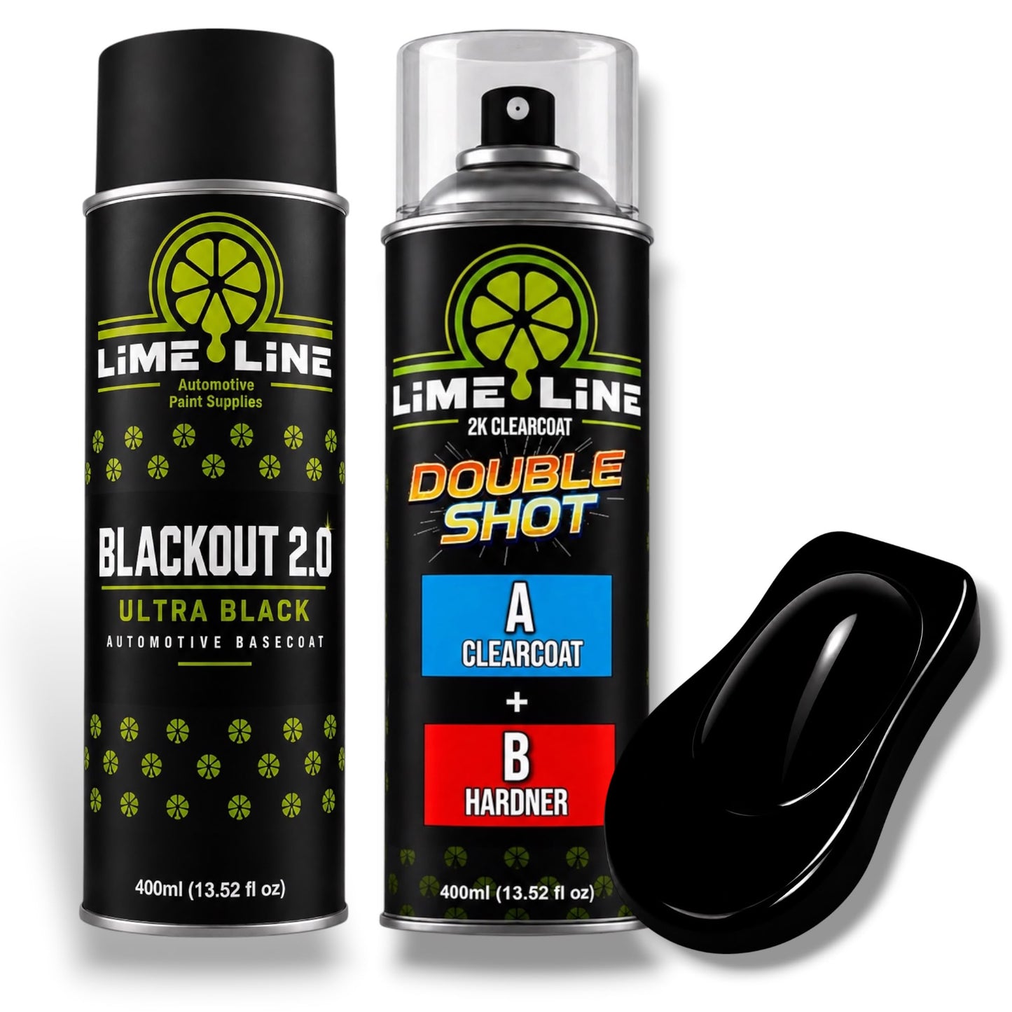 LiME LiNE Blackout 2.0 Automotive Basecoat Aerosol Kit - Professional Ultra Deep Black Car Spray Paint