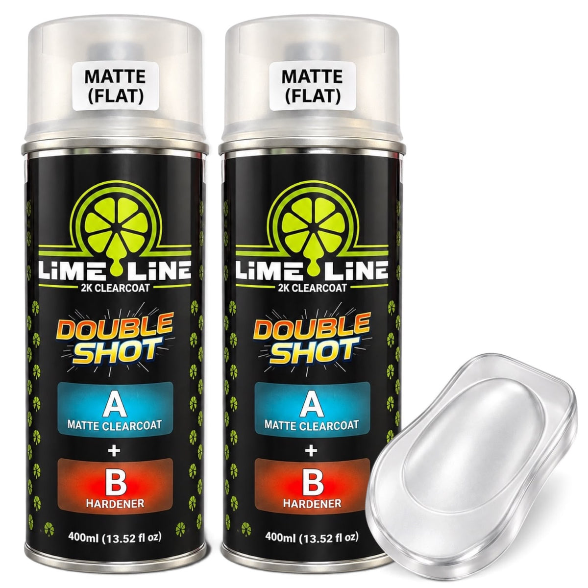 LiME LiNE Double Shot Automotive 2K Flat Clearcoat Aerosol - Professional Matte Finish Spray Paint for Auto Body & Custom Paint