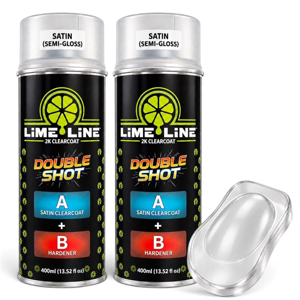 LiME LiNE Double Shot Automotive 2K Semi-Gloss Clearcoat Aerosol - Professional Satin Finish Spray Paint for Auto Body & Custom Paint