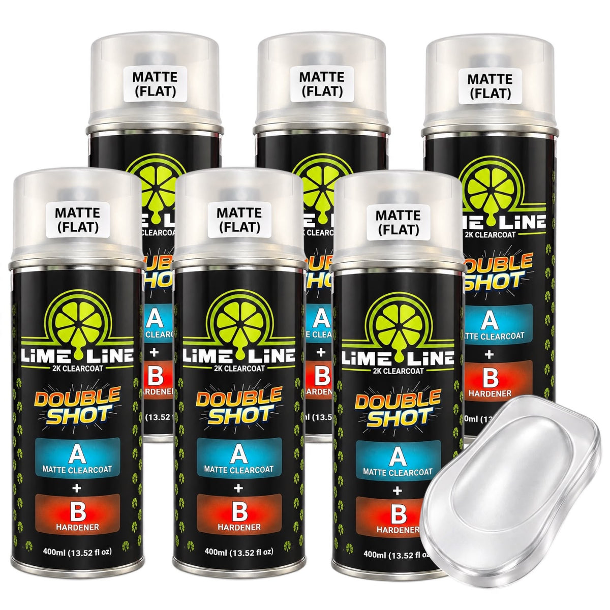 LiME LiNE Double Shot Automotive 2K Flat Clearcoat Aerosol - Professional Matte Finish Spray Paint for Auto Body & Custom Paint