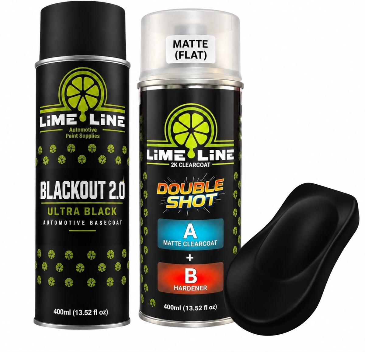 LiME LiNE Blackout 2.0 Automotive Basecoat Aerosol Kit - Professional Ultra Deep Black Car Spray Paint