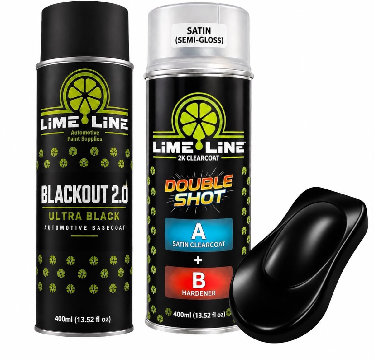 LiME LiNE Blackout 2.0 Automotive Basecoat Aerosol Kit - Professional Ultra Deep Black Car Spray Paint