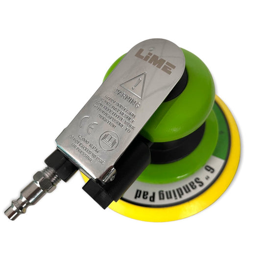 LiME LiNE 6" Automotive Dual Action Orbital Sander for Custom Painting & Auto Body Water resistant for both wet & dry sanding